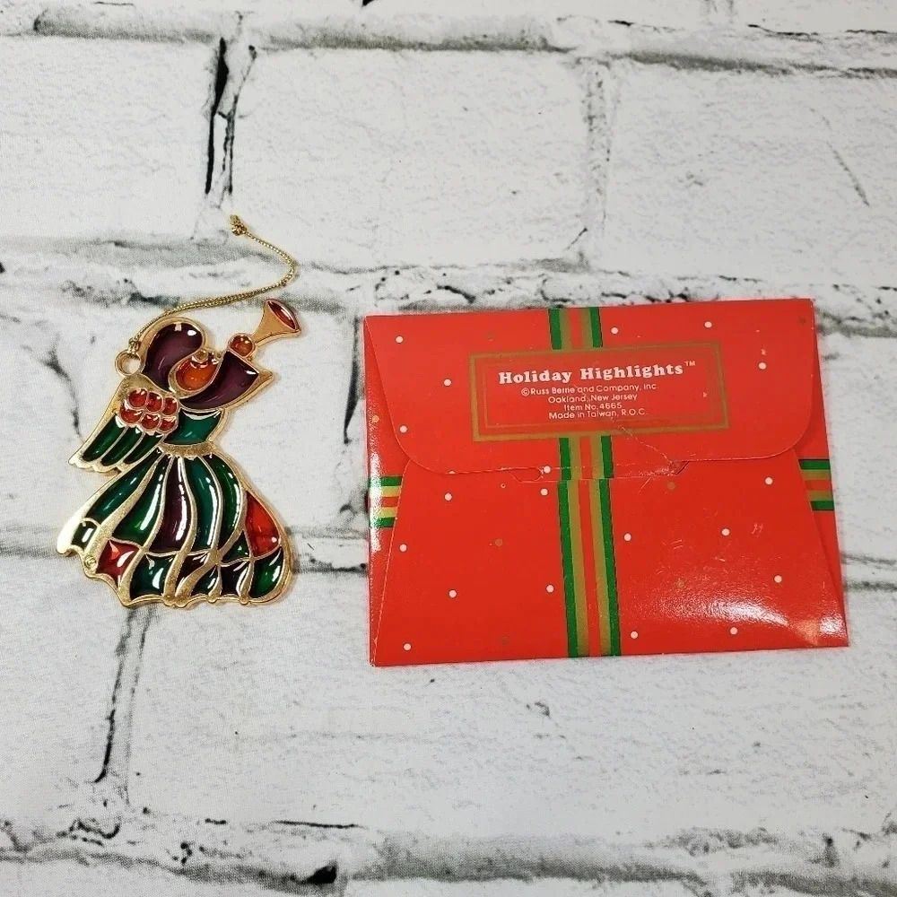 Russ Berrie & CO Holiday Highlights 1980s Vintage Ornament ANGEL HM20
